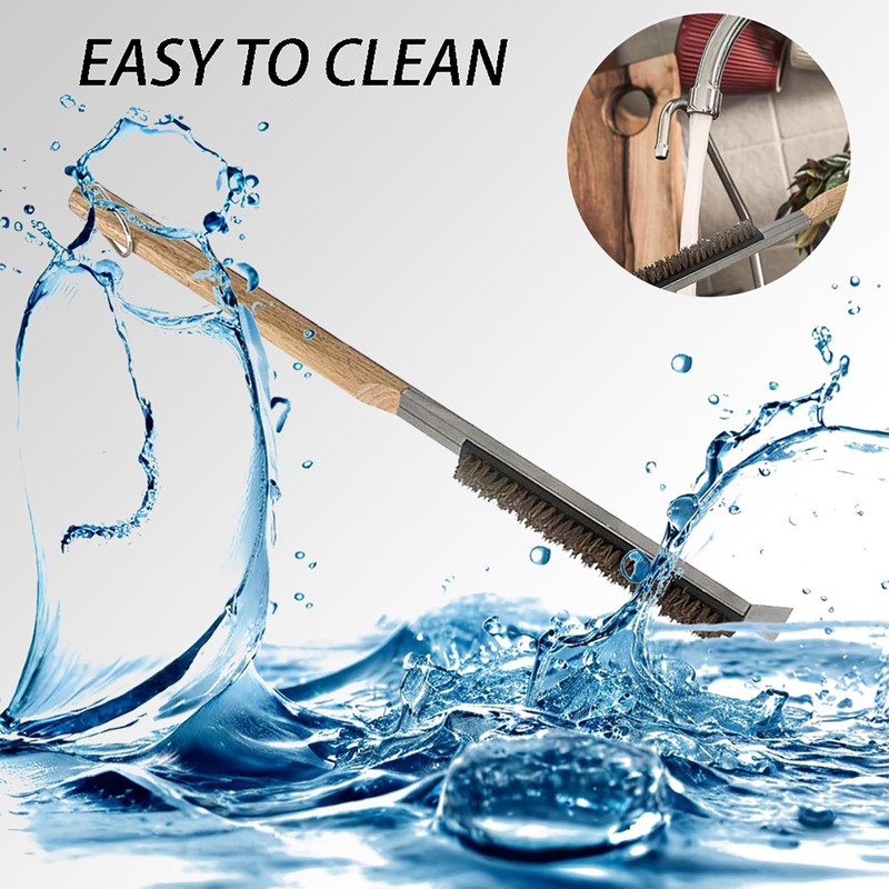 Pizza Oven Brush - Wooden Handle BBQ Brush, Pizza Stone