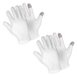 yolzhxe 2 Paar Feuchtigkeitsspendende Handschuhe, Weiße Baumwollhandschuhe, Touchscree Handschuh, Hands Moisturizing Gloves, Arbeitshandschuhe, Geeignet für Trockene und Rissige Hände