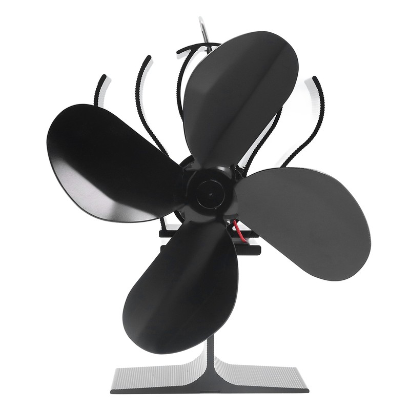 4 Blade Fireplace Fan Aluminium Alloy Heat Powered High Temperature