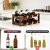 Porta Vinos de Madera 2 Niveles, Estante para Botellas