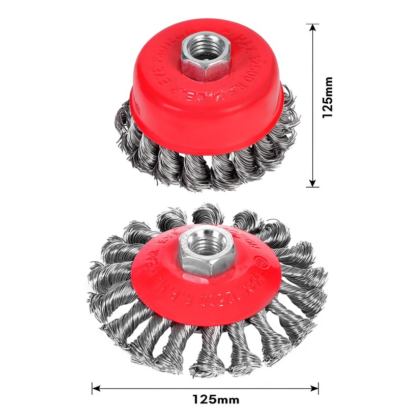 125 mm Wire Brushes for Angle Grinders, M14 125 mm