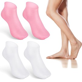 Xinlon 2 Paar Silikonsocken für Füße, Feuchtigkeitsspendende Socken Silikon, Winter Feuchtigkeitsspendende Fuß SPA Gel Socken für Rissigen Füßen für Gebrochene Trockene Haut für Damen und Männer(M)