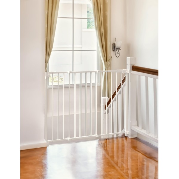 BABELIO Babelio 33-57" No Bottom Bar Baby/Dog Gate for Stairs