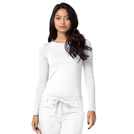 Adar Uniforms Underscrubs for Women 3 Pack, Long Sleeve Underscrub Comfort Tee, 2903, Black/Dark Marl Gray/White, XS