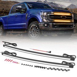 Muto-Beam Ford LED Grille Lights Amber, 2PCS 37Inch DRL LED Grille Kit Curved Light Bar Front Grille Accent Light Bar for 2017-2022 Ford Super Duty F250 F350 F150 Platinum