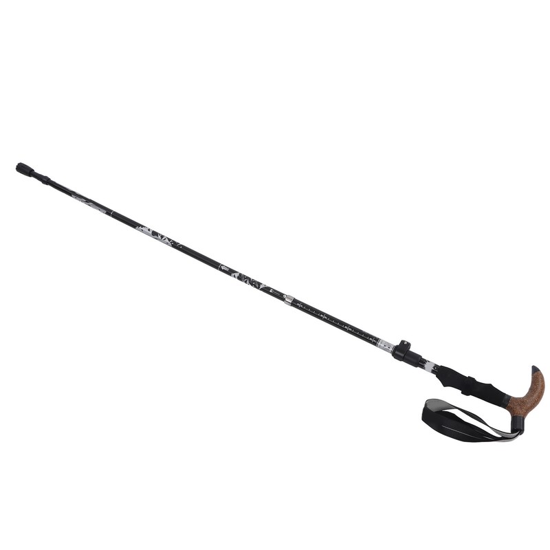 Trekking Pole Hiking Walking Stick 5 Fold Curved Handle Ultra
