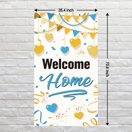 INNORU Welcome Home Door Banner Decoration, Homecoing Returning Party Large Door Cover Decor, Back Home Party, Welcome Party Photo Booth Backdrop Background Supplies