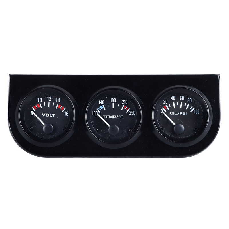 3 in 1 Car Triple Gauge Kit Multifunctional Mechanical Voltmeter