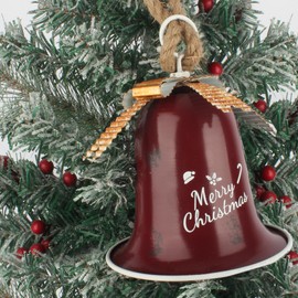 SPIPHY Christmas Bells Metal Decorative Bells Jingle Bells with Hanging Rope Vintage Christmas Ornaments