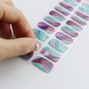 JMEOWIO Gel Nail Stickers Marble Blue Purple Semi Cured Gel