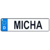 Micha - 10.5" x 2.75" European License Plate (Germany)