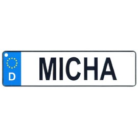 Micha - 10.5" x 2.75" European License Plate (Germany)