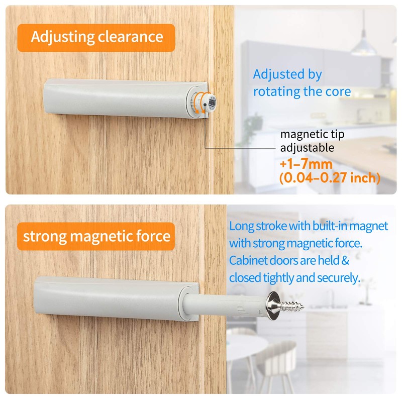 Magnetic Door Latches, Push to Open, 4 Pack Cabinet Push