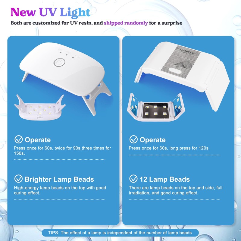 LET'S RESIN UV Resin with Light,Upgraded 200g Crystal Clear&Low Odor,UV