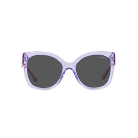 Vogue Eyewear Women's VO5338S Butterfly Sunglasses, Transparent Lilac/Dark Grey, 54 mm