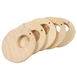 50 Pcs Natural Wood Pendants Unfinished Wooden Earrings Pendants with Hole for Jewelry Making (50 MM)