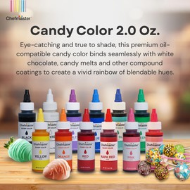 Chefmaster Violet Candy Color | True-Tone Shades | Oil-Based | Professional-Grade Dye | Chocolate, Strawberries, Cake Pops | Decorating | Easy-to-Use | Manufactured in the USA | 2 oz