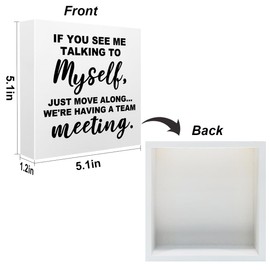 Funny Office Supplies Rustic Desk Decor White Wooden Box Sign Office Must Haves Humor Cubicle Decor Farmhouse Wood Plaque Work Desk Accessories Home Shelf Tabletop Counter Centerpiece Decorations