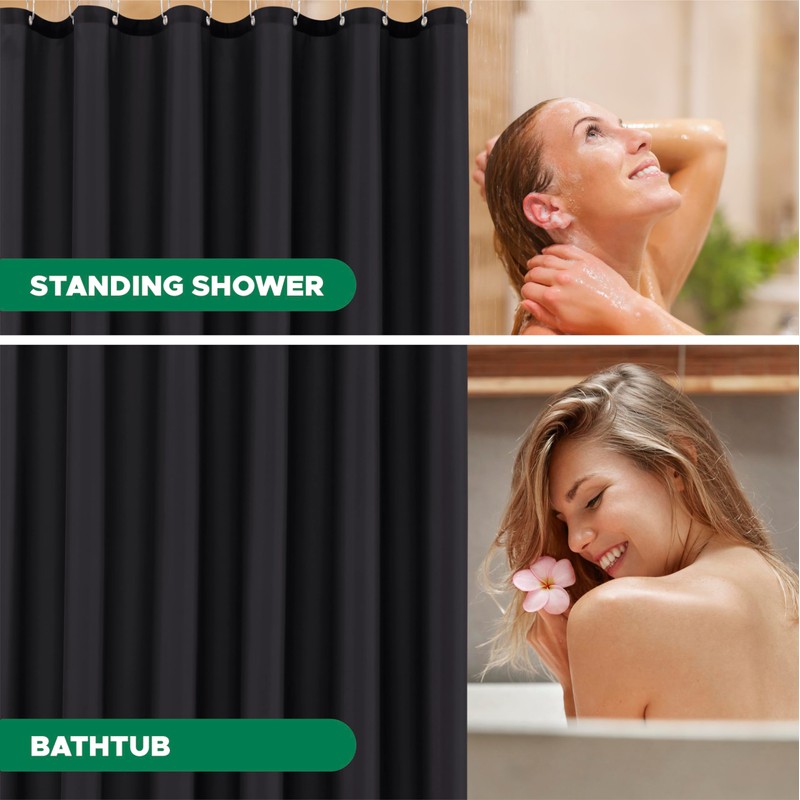 Biscaynebay Fabric Extra Wide Shower Curtain Liners 96" Width by