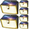 CLAONER Solar Lights Outdoor [𝟔 𝐏𝐚𝐜𝐤/126 LED], Wireless Motion Sensor