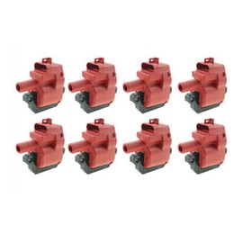 SYMOTTEC Ignition Coil Pack of 8 replacement for Chevy Camaro 98-02 Corvette for GMC Sierra 97-04 Replace# UF192 Red
