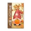 Welcome Pumpkin Gnome Wooden Signs Maple Leaf Sunflower Wooden Wall