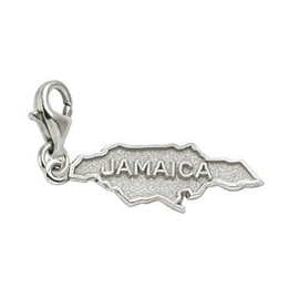 Sterling Silver Jamaica Charm with Lobster Claw Clasp, Charms for Bracelets and Necklaces