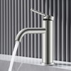 KENES Brushed Nickel Bathroom Faucet Single Hole Modern Bathroom Sink
