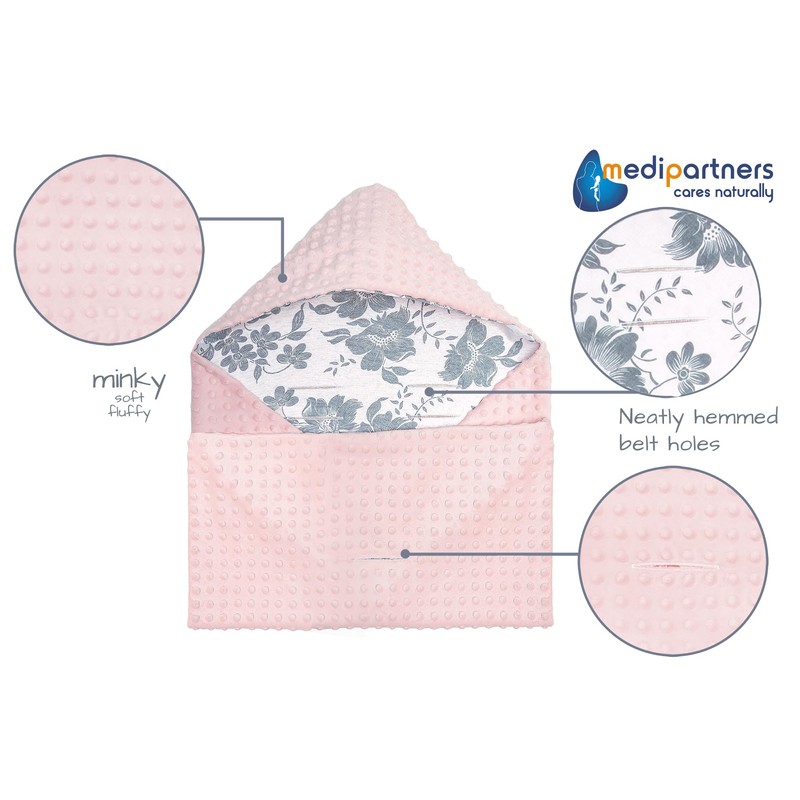 Medi Partners Swaddling Blanket 100% Cotton 85x85cm Double-Sided Multifunctional Plush