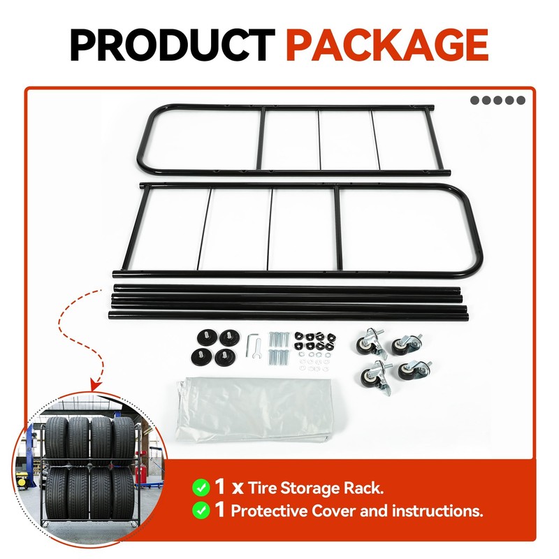 ECOTRIC 45'' X 20'' X 46'' Tire Rack Storage Garage