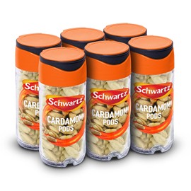 Schwartz Cardamom Pods 26 G | Jar | Pack of 6 | Warm, Spicy, Sweet Flavour | Perfect for Use in Indian Cuisine
