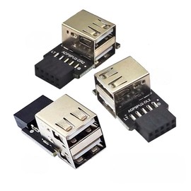 ChenYang 3 PACK Motherboard 9Pin/10Pin Front Panel Header 1 to 2 USB 2.0 Type A Female Converter Adapter