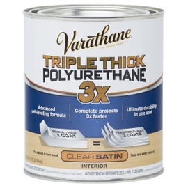 Varathane 284473 Triple Thick Polyurethane Wood Finish, Quart, Satin Clear
