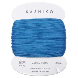 Dharma 01-2410 Sashiko Yarn, Card Roll, COL.224, Blue, Approx. 98.8 ft (30 m)