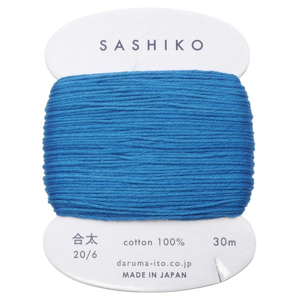Dharma 01-2410 Sashiko Yarn, Card Roll, COL.224, Blue, Approx. 98.8 ft (30 m)