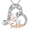 ASLBUNM Sister Necklace S925 Sterling Silver Always My Sister Forever
