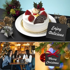 15Pcs Mini Chalkboard Signs, Small Blackboard with 2 Blackboard Pens for School, Weddings, Party Food Signs, Message Board Signs (L Shape)