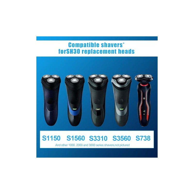 SH30 Replacement Heads for Philips Norelco 3000 2000 1000, 6