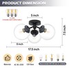 Bagood 3 Light Modern Black Semi Flush Mount Ceiling Light