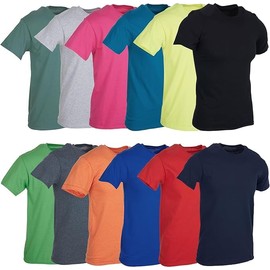 BILLIONHATS 12 Pack Plus Size Men's Cotton T-Shirts Bulk Big & Tall, Premium Fitted, Lightweight Classic Short Sleeve Tees, Size Large