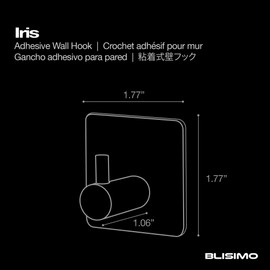 BLISIMO Heavy Duty Adhesive Towel Hooks Stick on Towel Hanger Wall Holder Waterproof Stainless Steel Sticky Hooks for Hanging Bathroom Kitchen Home 4 Pack Silver