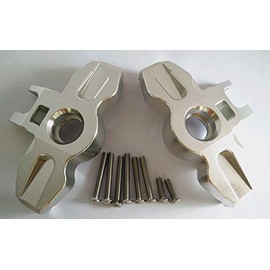 EPTNNASO - 2 portadores de eje de aluminio CNC delanteros para UDR Traxxass Unlimited Desert Racer 8552, plata