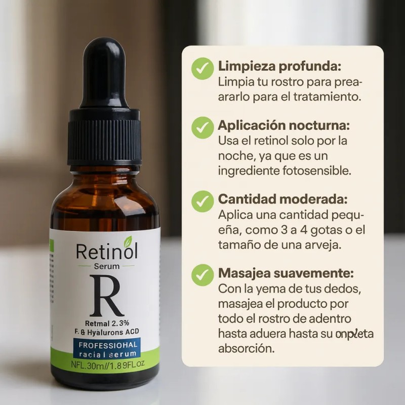 Suero Facial Retinol 2.5% Con Acido Hialuronico 30ml