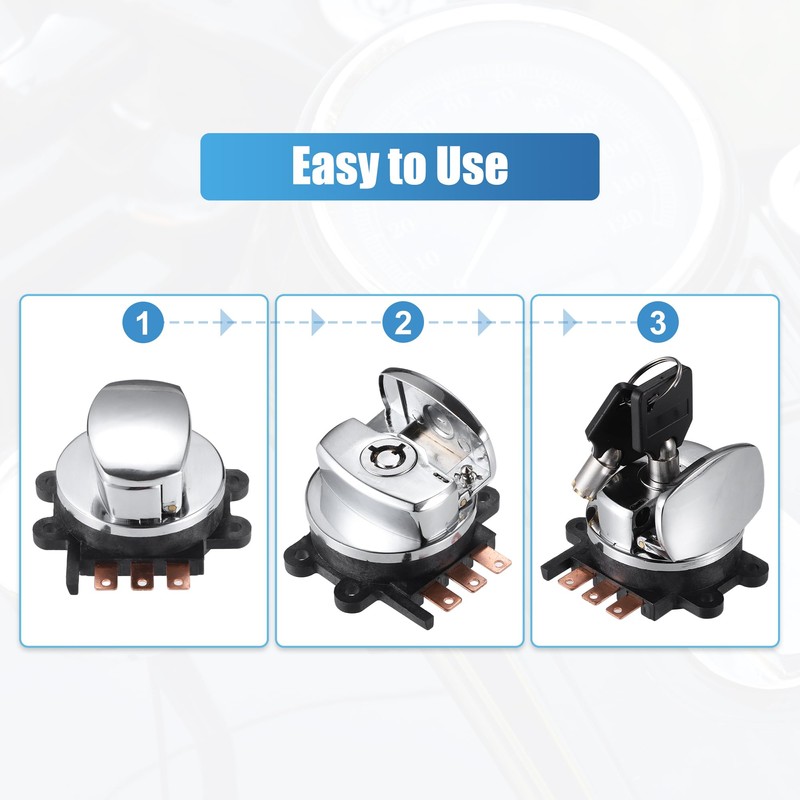 uxcell 1 Set Ignition Switch with Cover 2 Round Keys