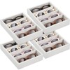 Amylove 4 Pcs Beige Sunglass Organizer Trays 4 Grids Velvet