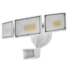 CELAVY 70W LED Security Lights with Motion Sensor Outdoor, 7000 Lumen Super Bright, 3000K/5000K Light, IP65 Waterproof, Dusk to Dawn, 3 Heads Motion Detected Flood Light Garage Yard Porch (White)