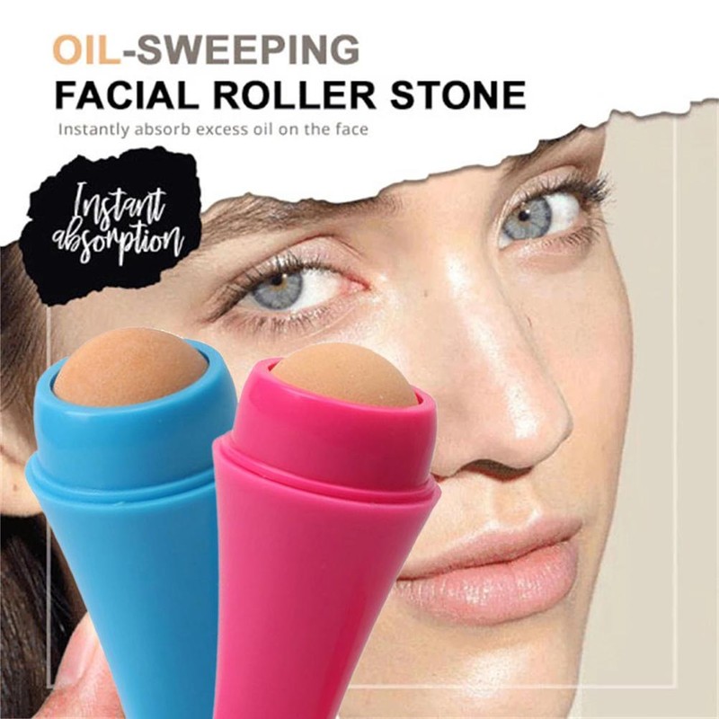 Portable Oil Absorbing Volcanic Face Roller Shrink Pores Oil Control