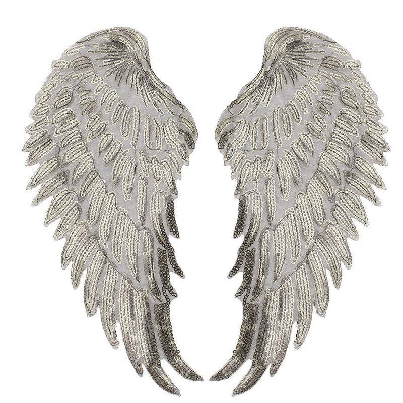 2 Pairs DIY Clothes Wing Sequins Patch Sequins Angel Wings