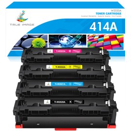 TRUE IMAGE Compatible 414A Toner Cartridge Replacement for HP 414A 414X W2020A for HP Color Pro MFP M479fdw M479fdn M454dw M454dn M454 M479 Printer Toner (Black Cyan Yellow Magenta,4-Pack)
