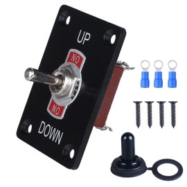 DMWD Waterproof Latching Toggle Switch ON-Off-ON 3Pin 3Position SPDT 30A 12VDC / 20A 120VAC Switch with Mounting Panel, Waterproof Cap for Auto Car Marine Boat(UP-Down /3Pin)
